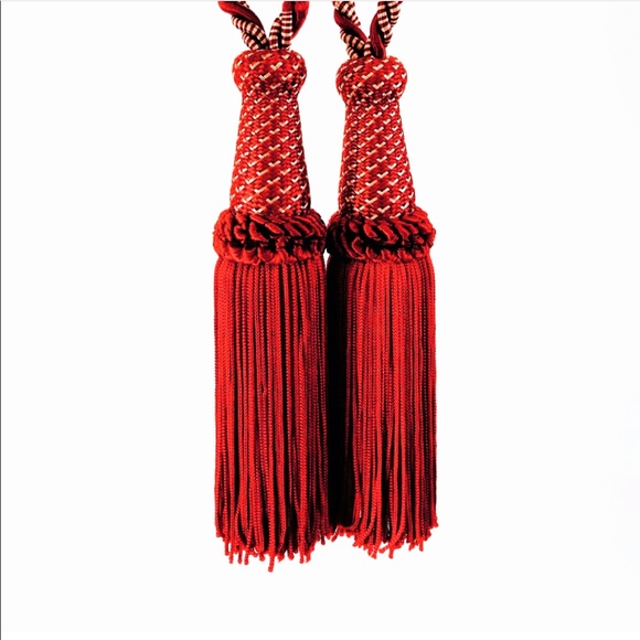 🍒GIFT With 3+ Items Purchased🍒 Red tassel curtain pull backs - Picture 4 of 6